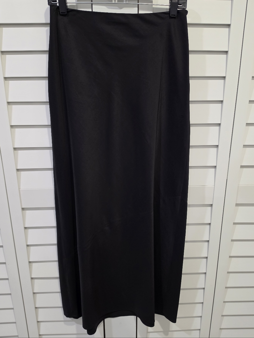 Theory Women's Black Maxi A-Line Skirt - Thick Cotton Blend - Side Zipper Sz. 4